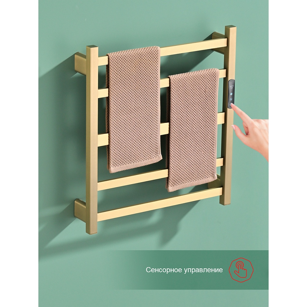 Полотенцесушитель электрический RAGLO R350.02.03 сенсорный с терморегулятором, сатин золотой