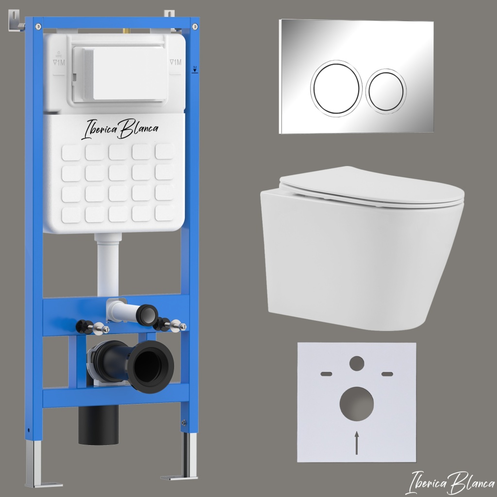 Промо комплект 3в1 IBERICA BLANCA SET.IB.001 (инсталляция, унитаз, кнопка смыва)