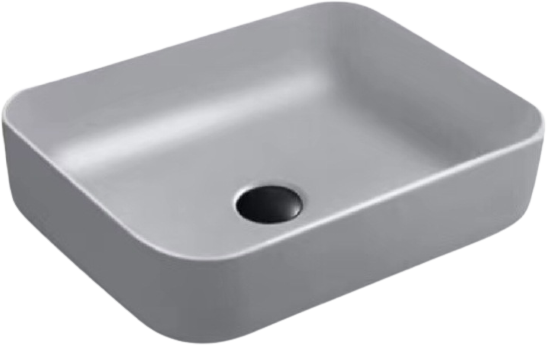 Раковина SantiLine SL-1051MG накладная, серый матовый