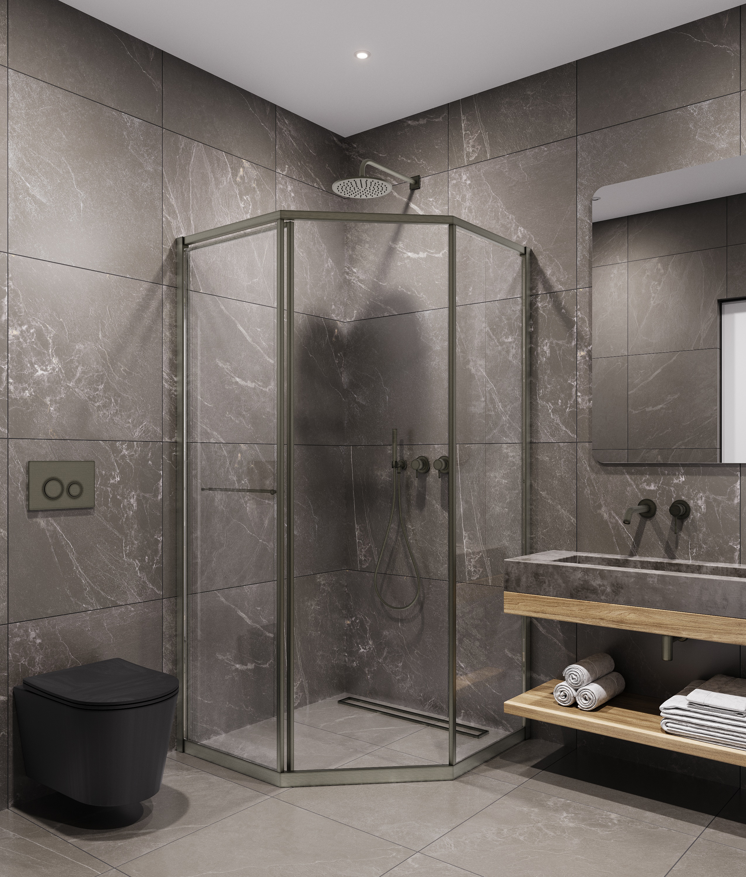 Душевой угол Timo TTSS-100/13C-8R, 1000*1000*2000, профиль никель, стекло прозрачное 8 мм