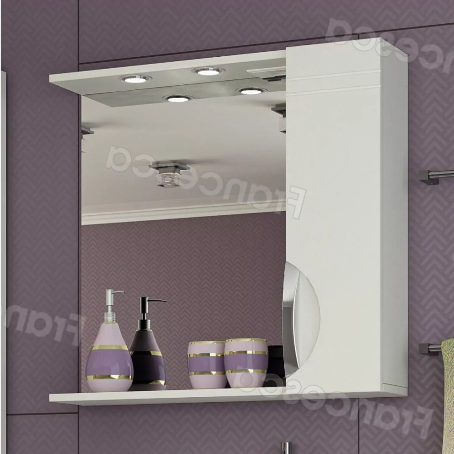 Зеркало-шкаф Francesca Доминго 75 R свет, белый