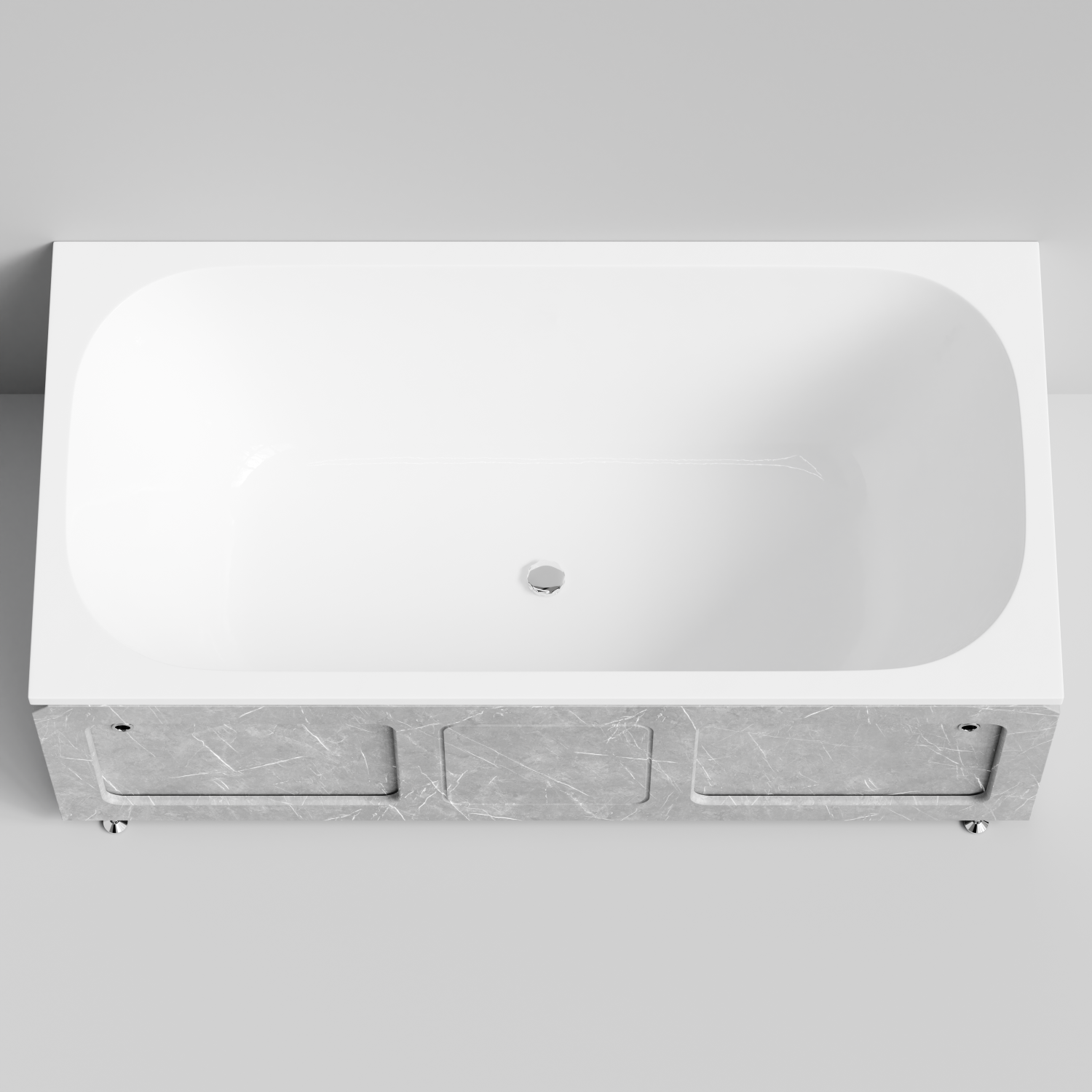 Экран под ванну Vod-ok Хит 170 раздвижной Мрамор Белый софт тач