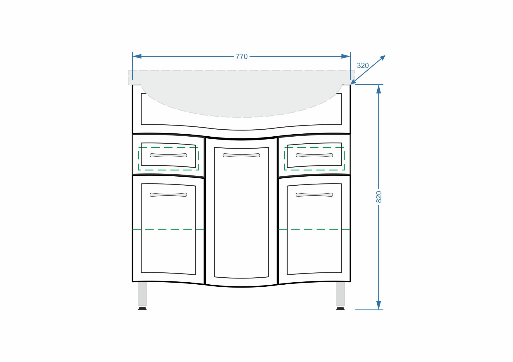 Тумба с раковиной Stella Polar Концепт 80 напольная, белая