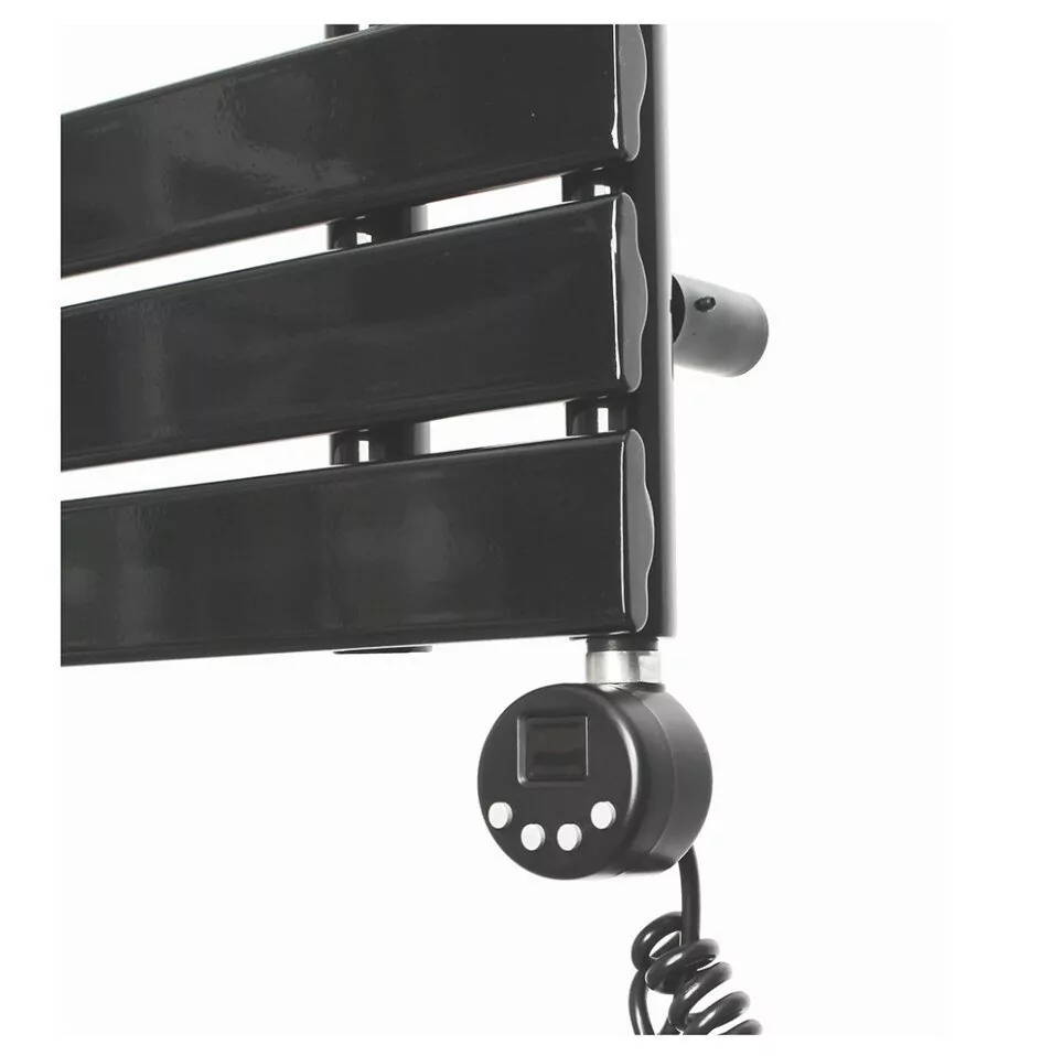 Полотенцесушитель электрический Domoterm Дельта П12 500х1130 ER правый, черный матовый