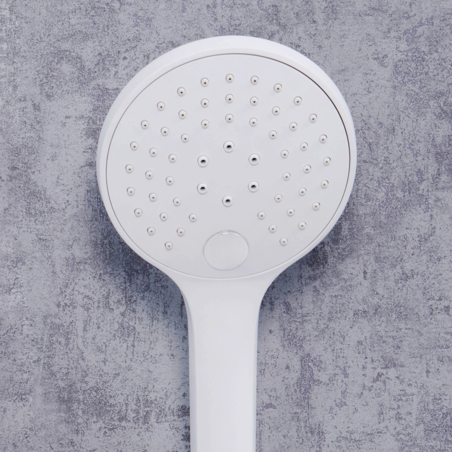 Лейка душевая WasserKraft A155, 3 режима, белая Soft-touch