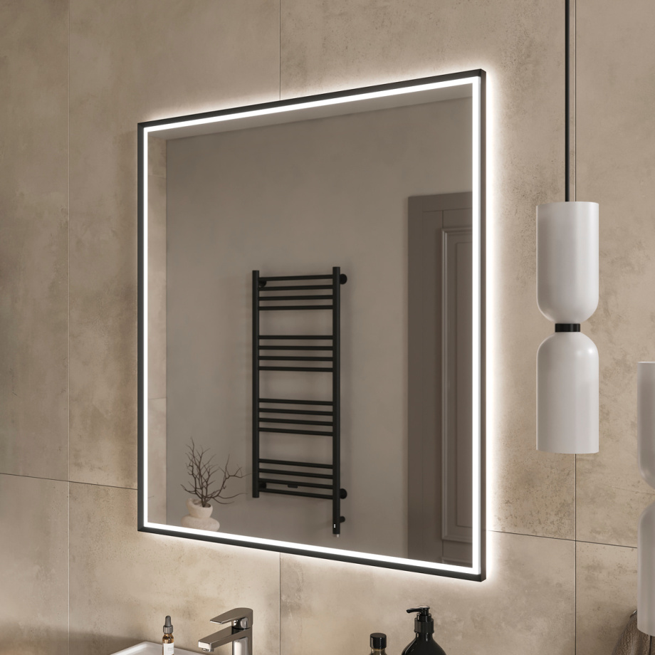 Зеркало EQUIL Forest LED 80 с подсветкой, черный