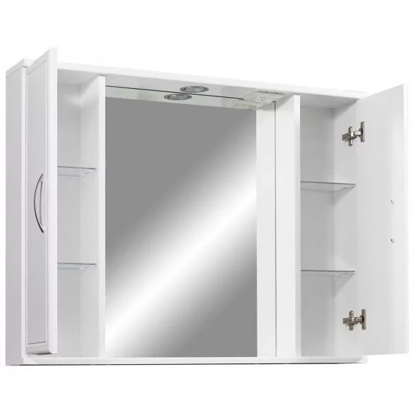 Зеркало со шкафчиком Stella Polar Концепт 80 свет, белый