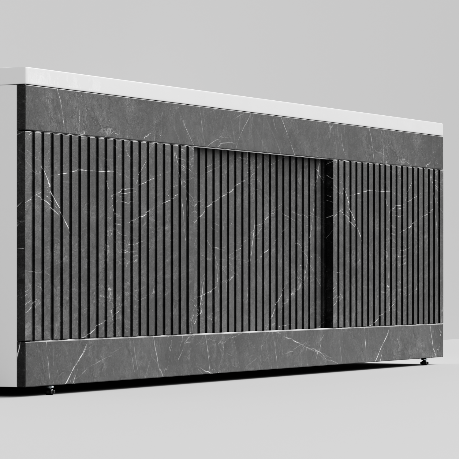 Экран под ванну Vod-ok Тач 180 раздвижной Мрамор Графит софт тач