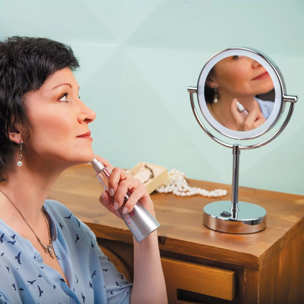 Зеркало косметическое WasserKraft K-1005 хром