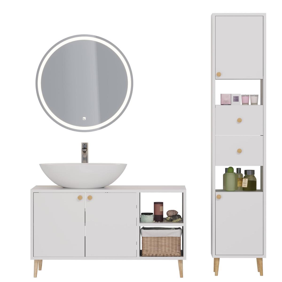 Тумба с раковиной напольная Dreja Luno 100 см, белый