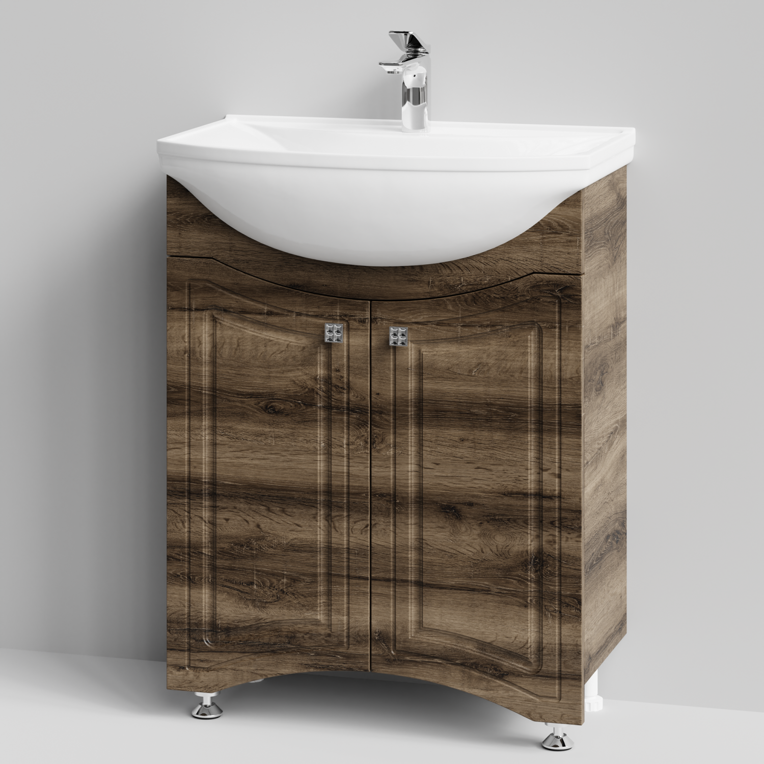 Тумба с раковиной Адам 65 напольная, Дуб крымский коричневый