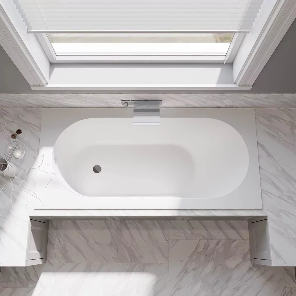 Ванна из искусственного камня Veconi Stampo matt STM17070M 170x70 белый матовый