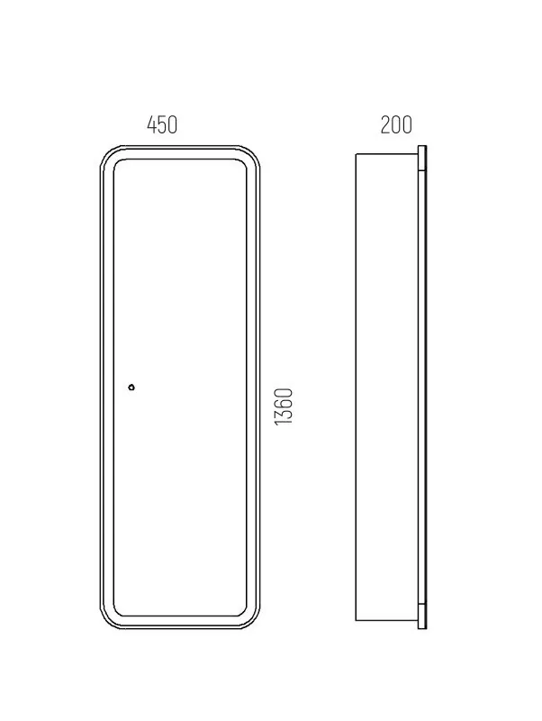 Пенал Corozo Кадиллак 45 L/R подвесной, с подсветкой, белый