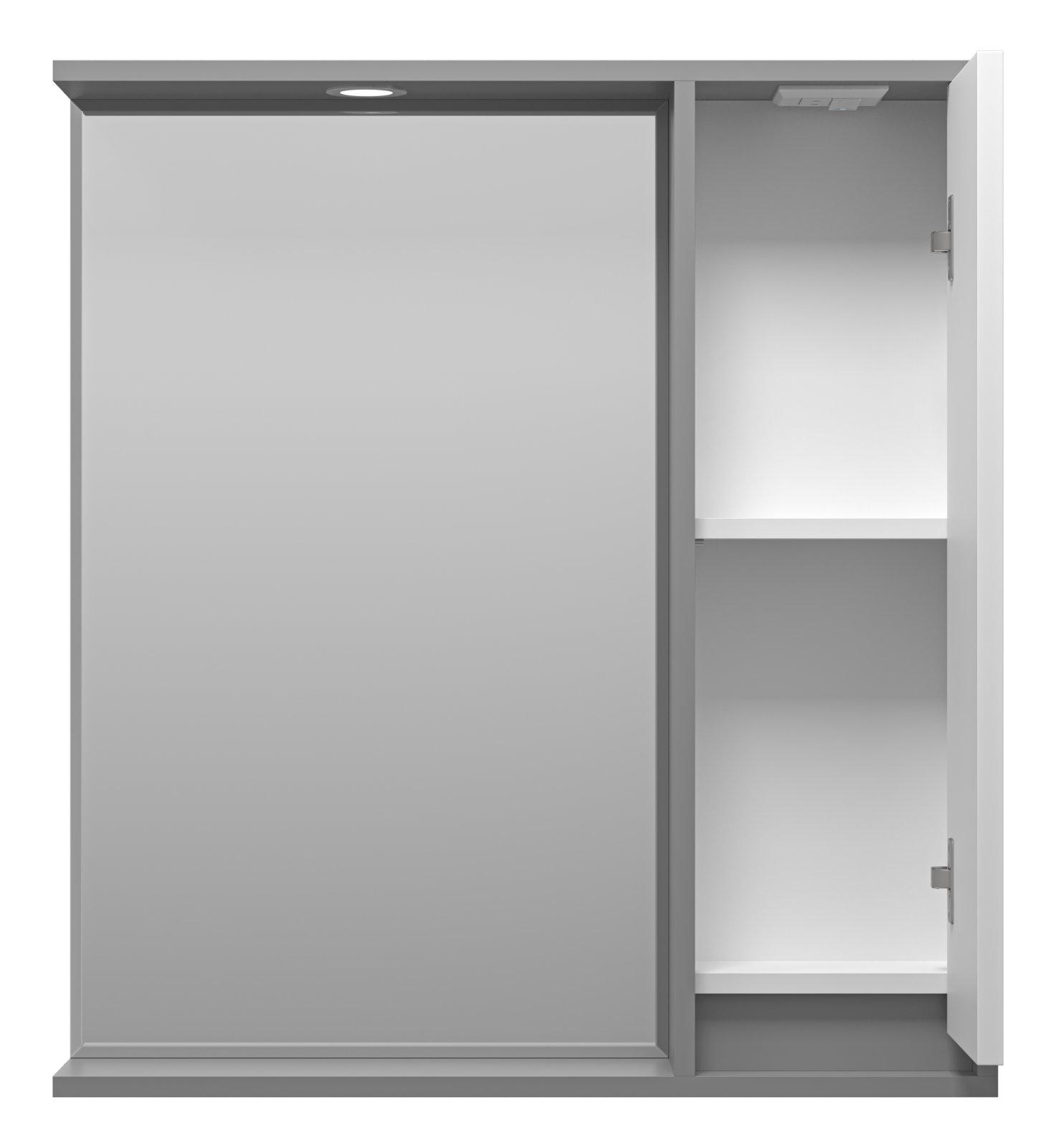 Зеркало-шкаф Brevita Balaton 75 R, белый/серый