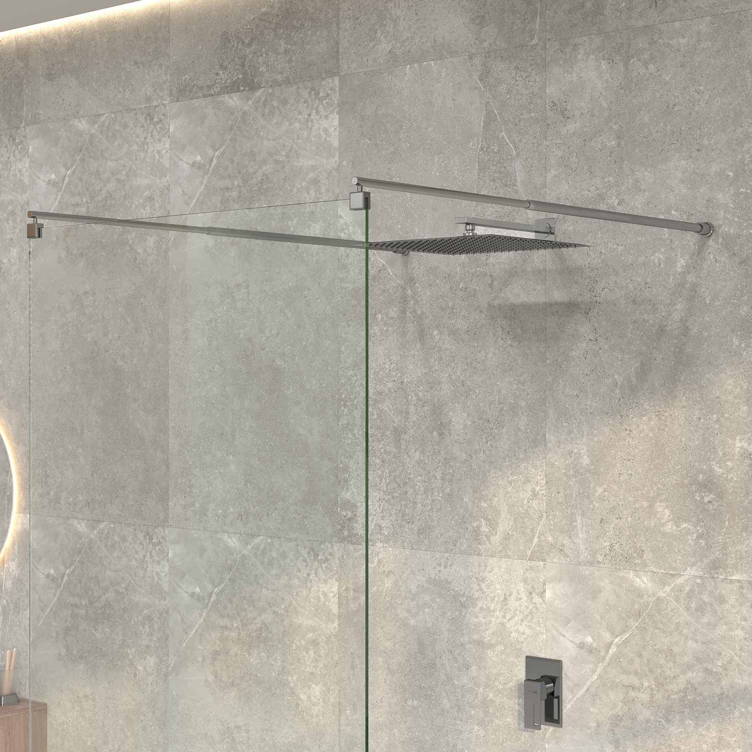 Душевая перегородка WasserKRAFT Vechte 60W39 хром