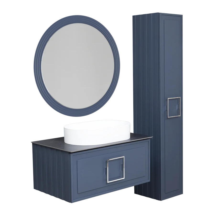 Зеркало с подсветкой La Fenice Terra Blue Grigio 65, синее