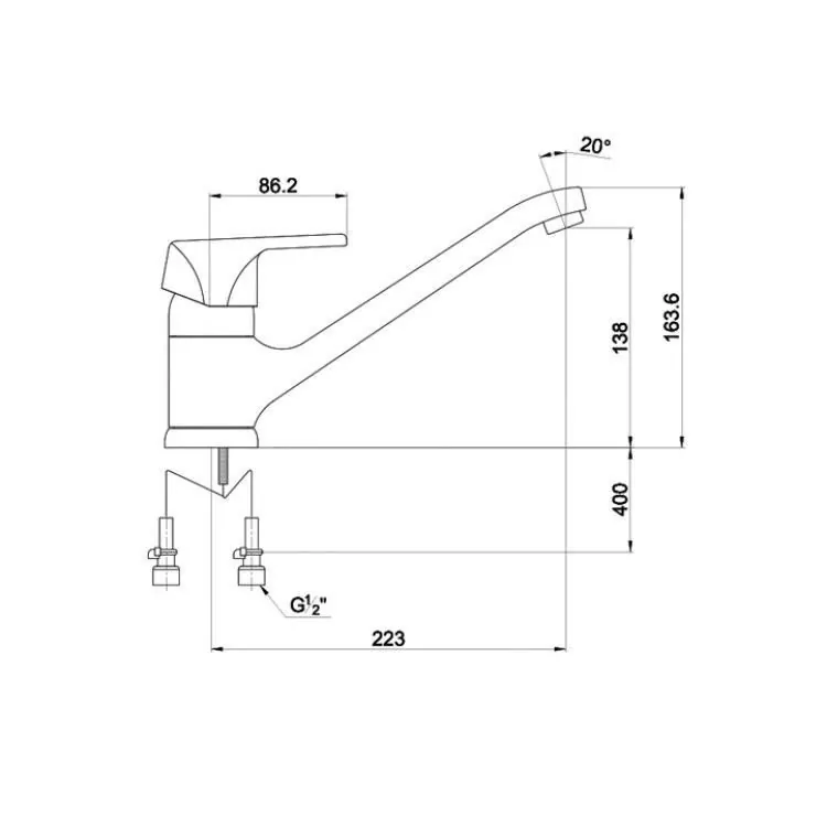 Смеситель для кухни Timo Nordic 0153F хром