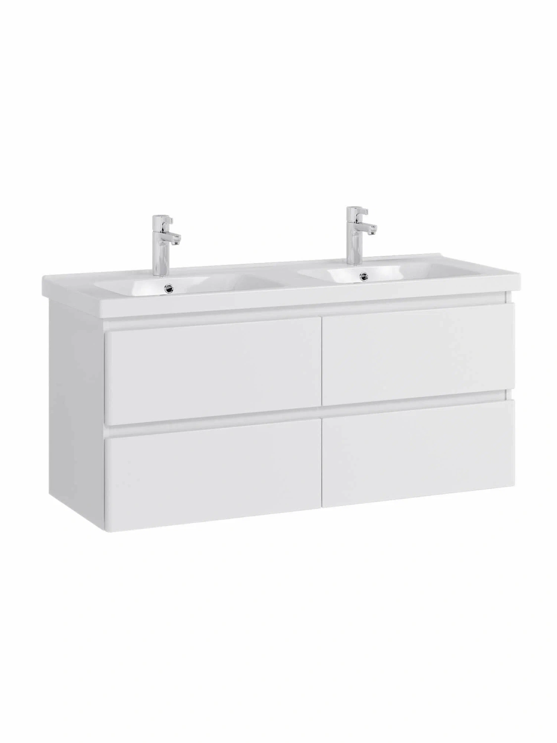 Тумба подвесная SanStar Riana 125 с раковиной Гармония 125, белая от магазина Vanna-Vanna.ru!
