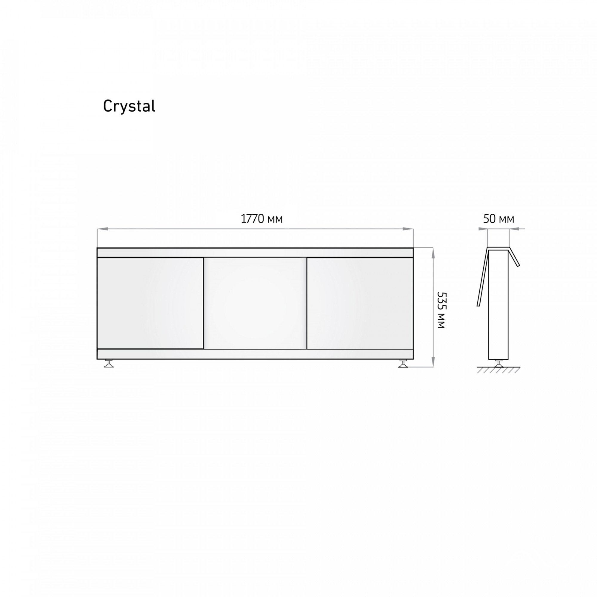 Экран под ванну Alavann Crystal 180 раздвижной белый
