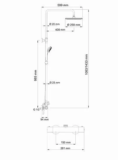 Душевая стойка WasserKraft A13302 Thermo хром от магазина Vanna-Vanna.ru!