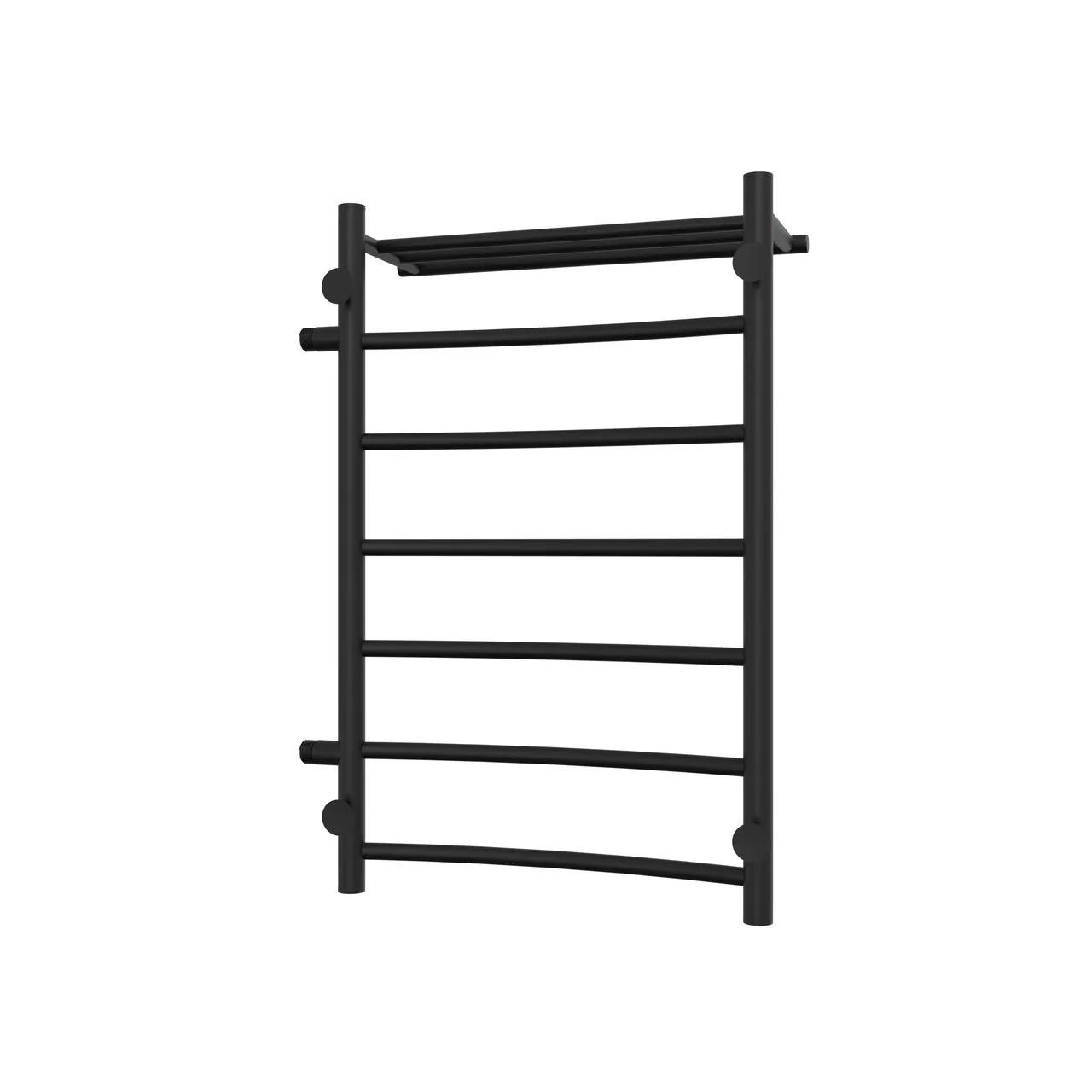 Полотенцесушитель водяной Laris Классик П7 500х800 R МЦ 500-1, боковой, с полкой, черный матовый