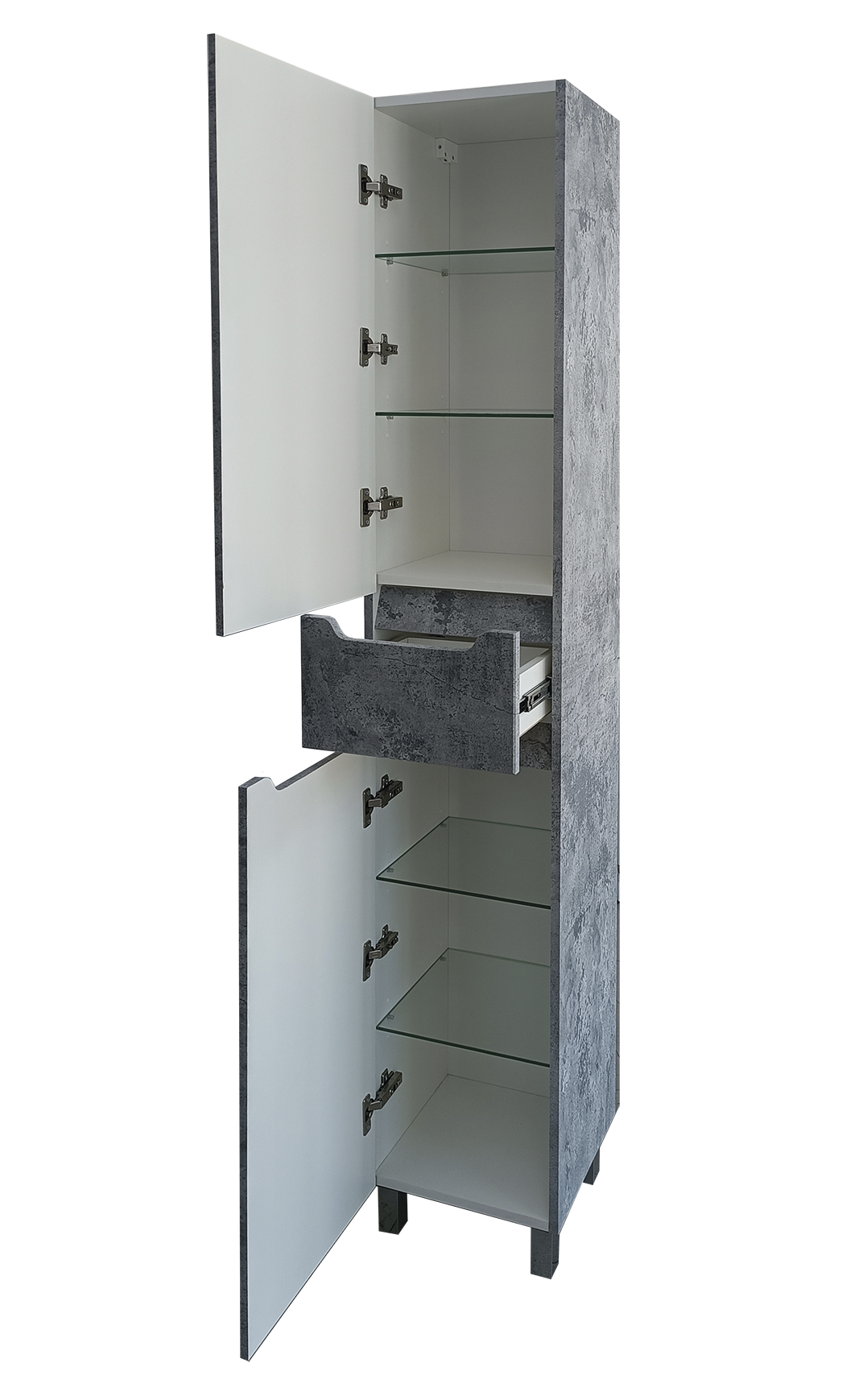 Пенал Emmy Стоун 35 L напольный, 1 ящик, светлый бетон матовый