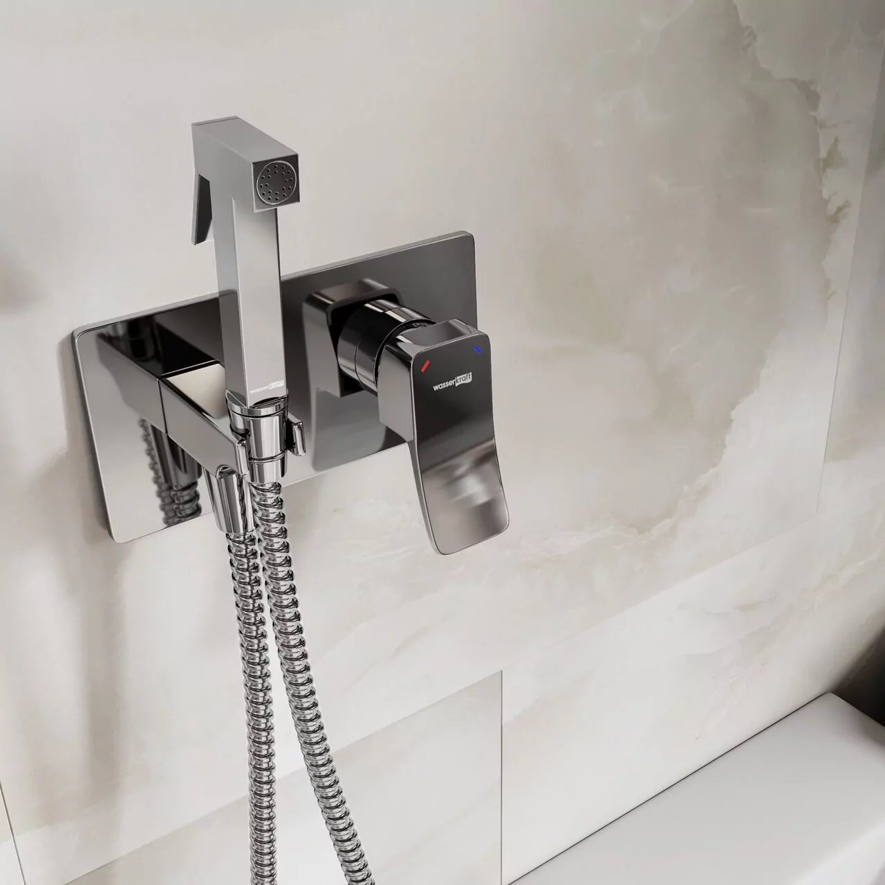 Смеситель с гигиеническим душем Aller 10638 WasserKraft хром