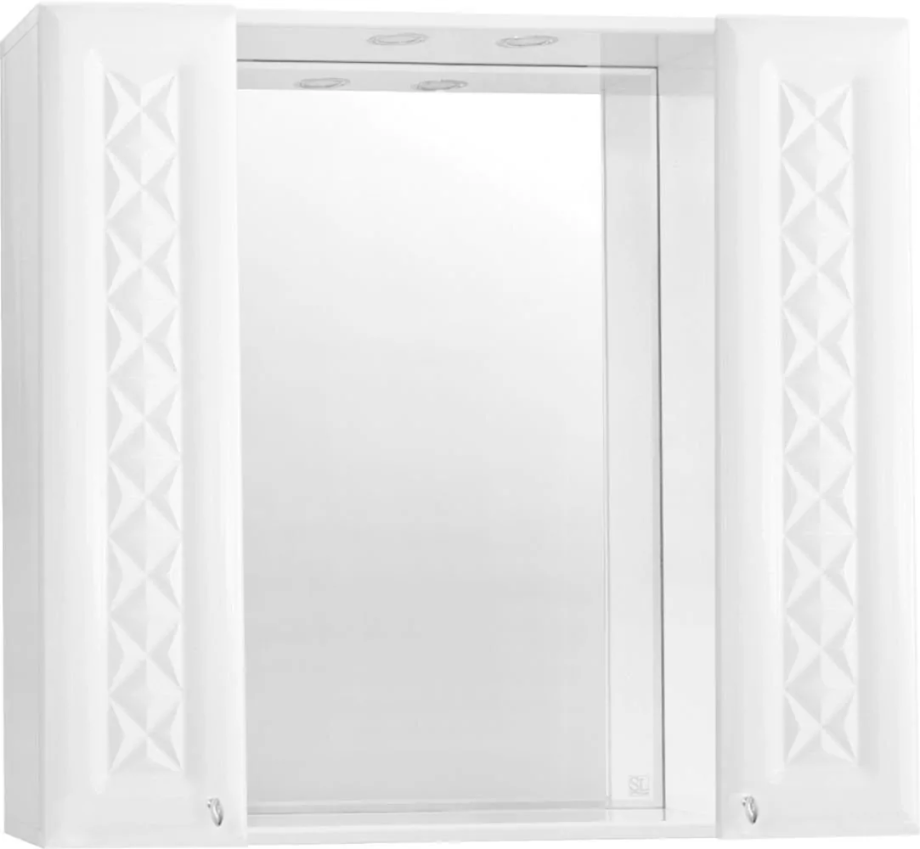 Зеркало с шкафчиком Style Line Канна 90/С Люкс свет, белый