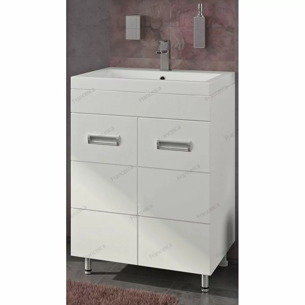 Мебель для ванной Francesca Кубо 60 комплект, напольный, белый