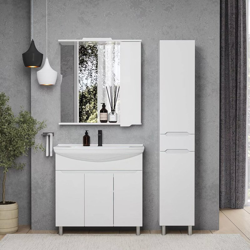 Пенал напольный SanStar Bianca белый