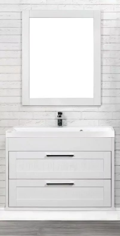 Тумба подвесная ValenHouse Эйвори 80 с раковиной Classic 80, 2 ящика, белая