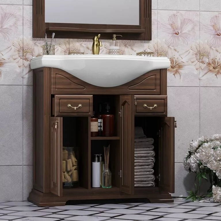 Тумба с раковиной Opadiris Риспекто 80 орех антикварный