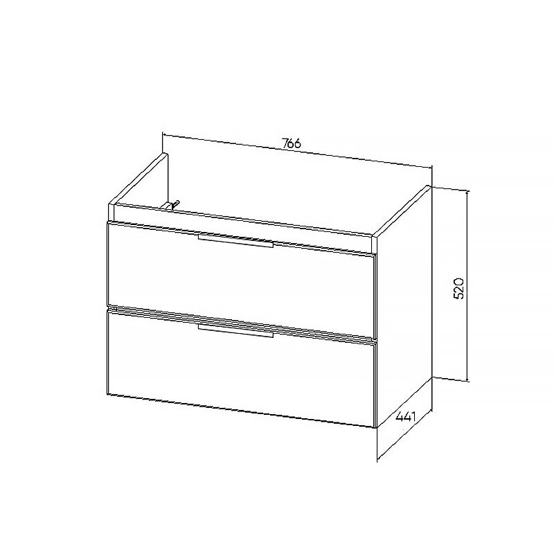 Тумба подвесная Viant Берлин 80 с раковиной Moduo 80, цемент