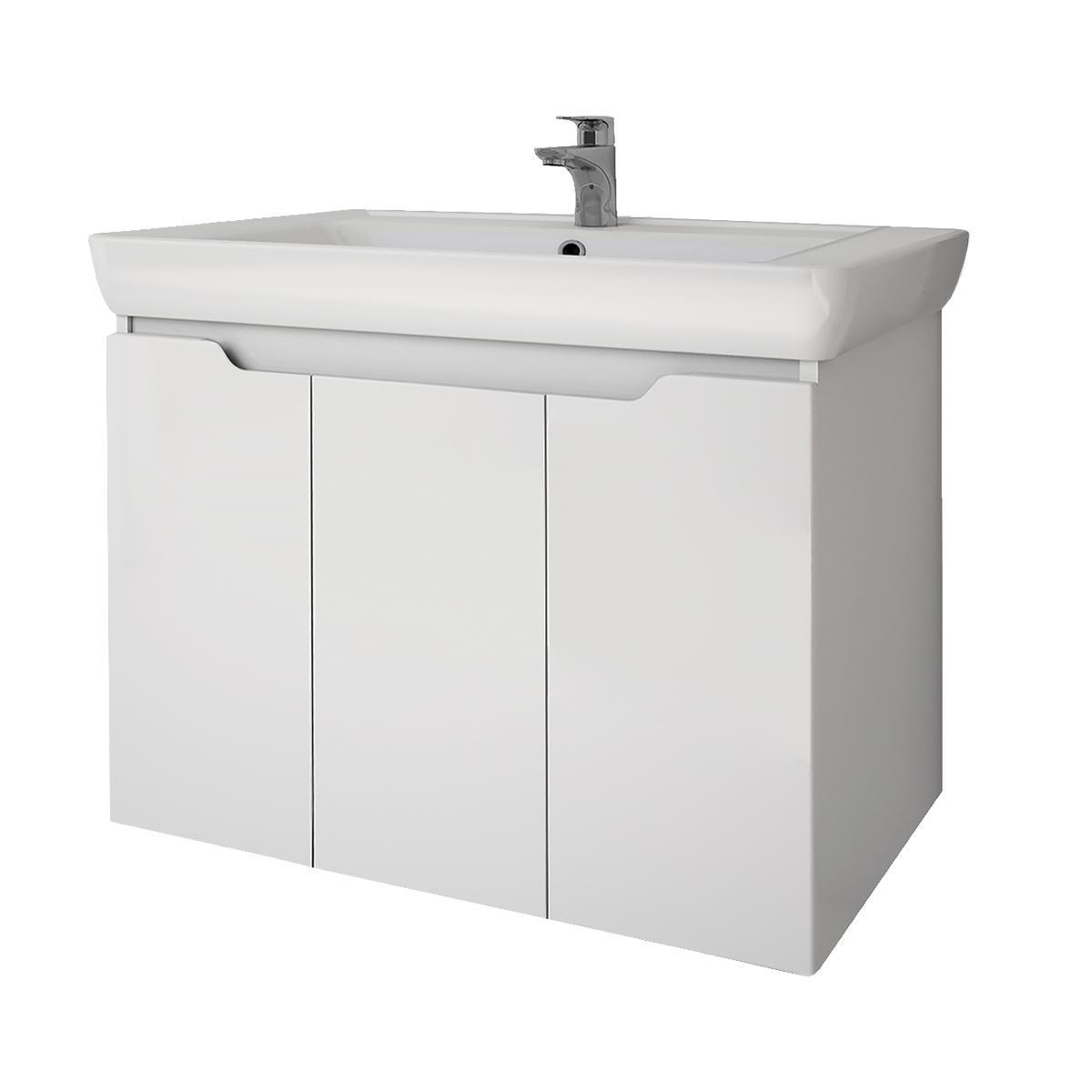 Тумба с раковиной напольная Dreja Q Plus (D) 80 см, белый