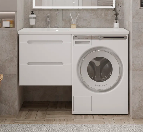 Тумба подвесная SanStar Толедо 50 с раковиной Даллас 110 левый белая