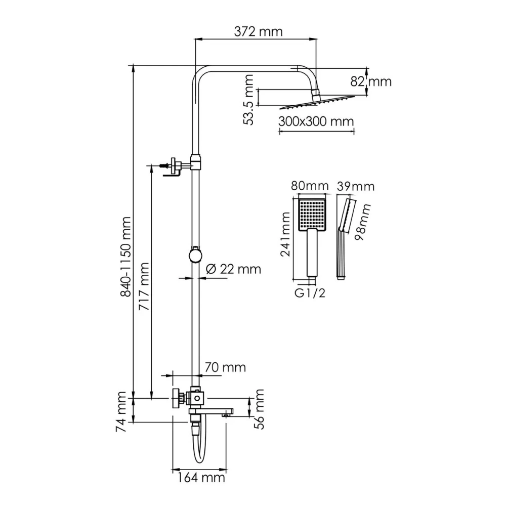Душевая стойка WasserKraft A199.118.141.087.CH Thermo хром от магазина Vanna-Vanna.ru!