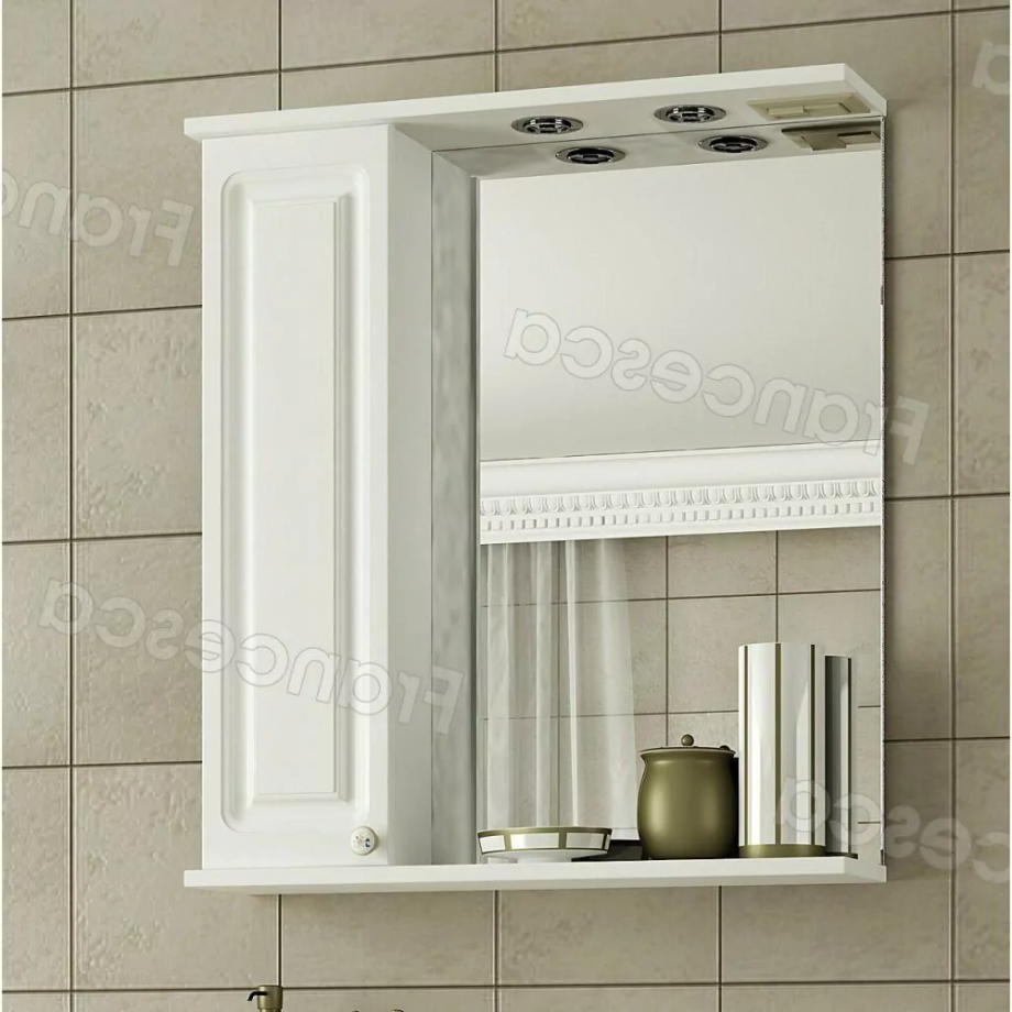 Зеркало со шкафчиком Francesca Империя 70 L свет, белый