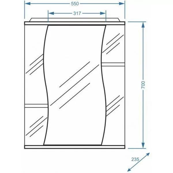 Зеркало-шкаф Stella Polar Волна Лолита 55 свет, белый