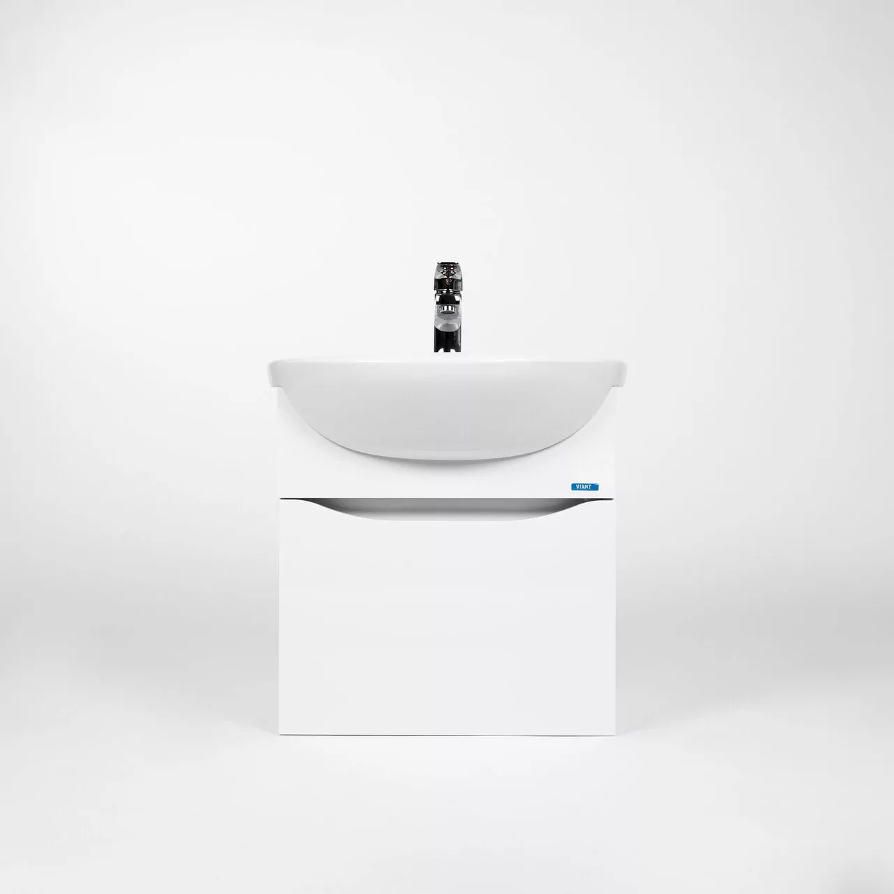 Тумба подвесная Viant Рим 55 с раковиной Erica 55, белый