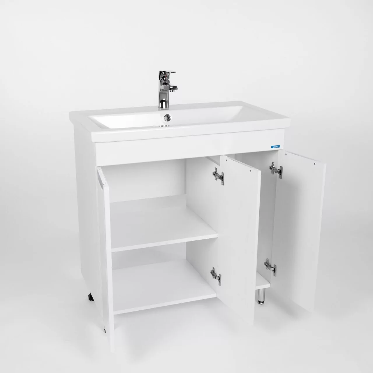 Тумба напольная Viant Лима 80 с раковиной Como 80, белый