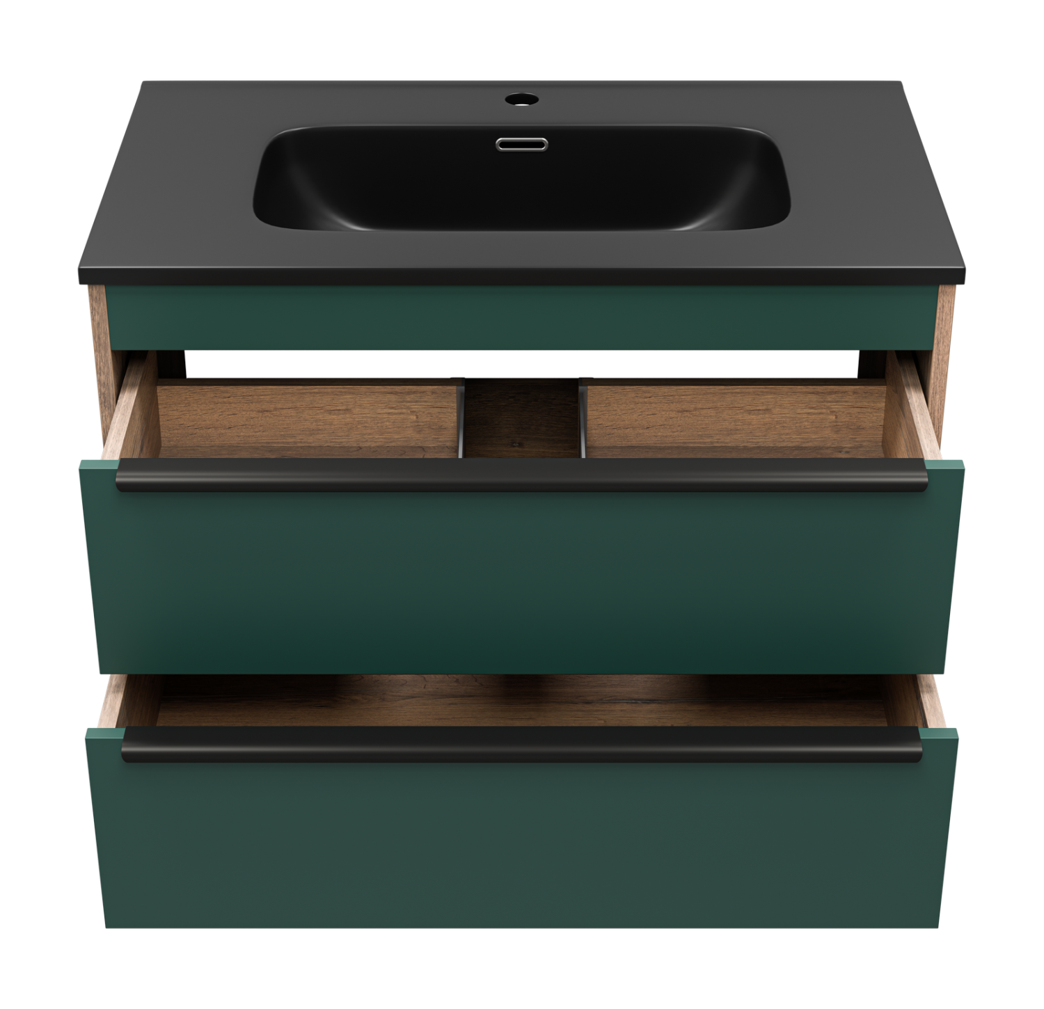 Тумба с раковиной Brevita Greenwood 80 подвесная, зеленый/дуб Галифакс