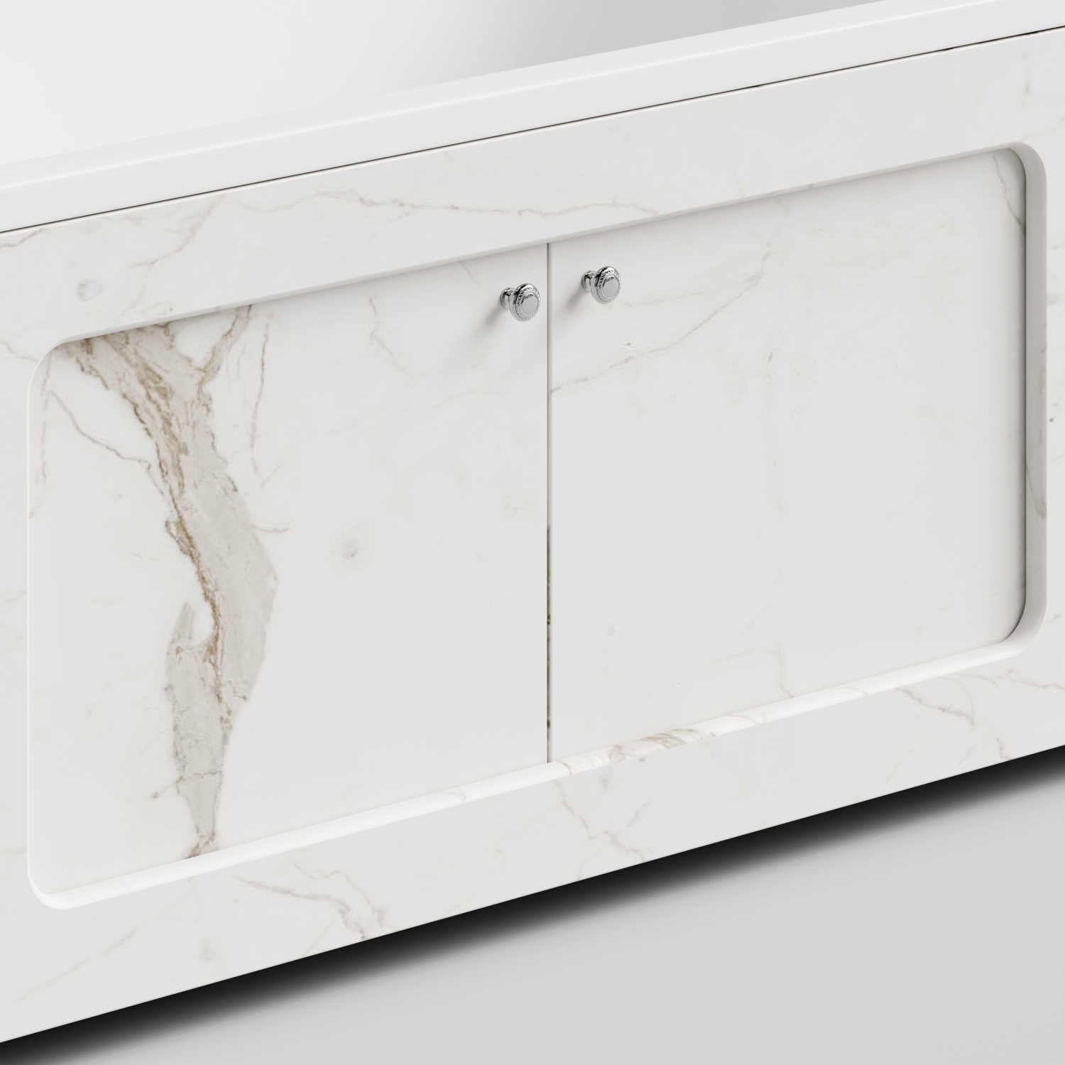 Экран под ванну Vod-ok Лидер 170 раздвижной Мрамор Белый натур милк