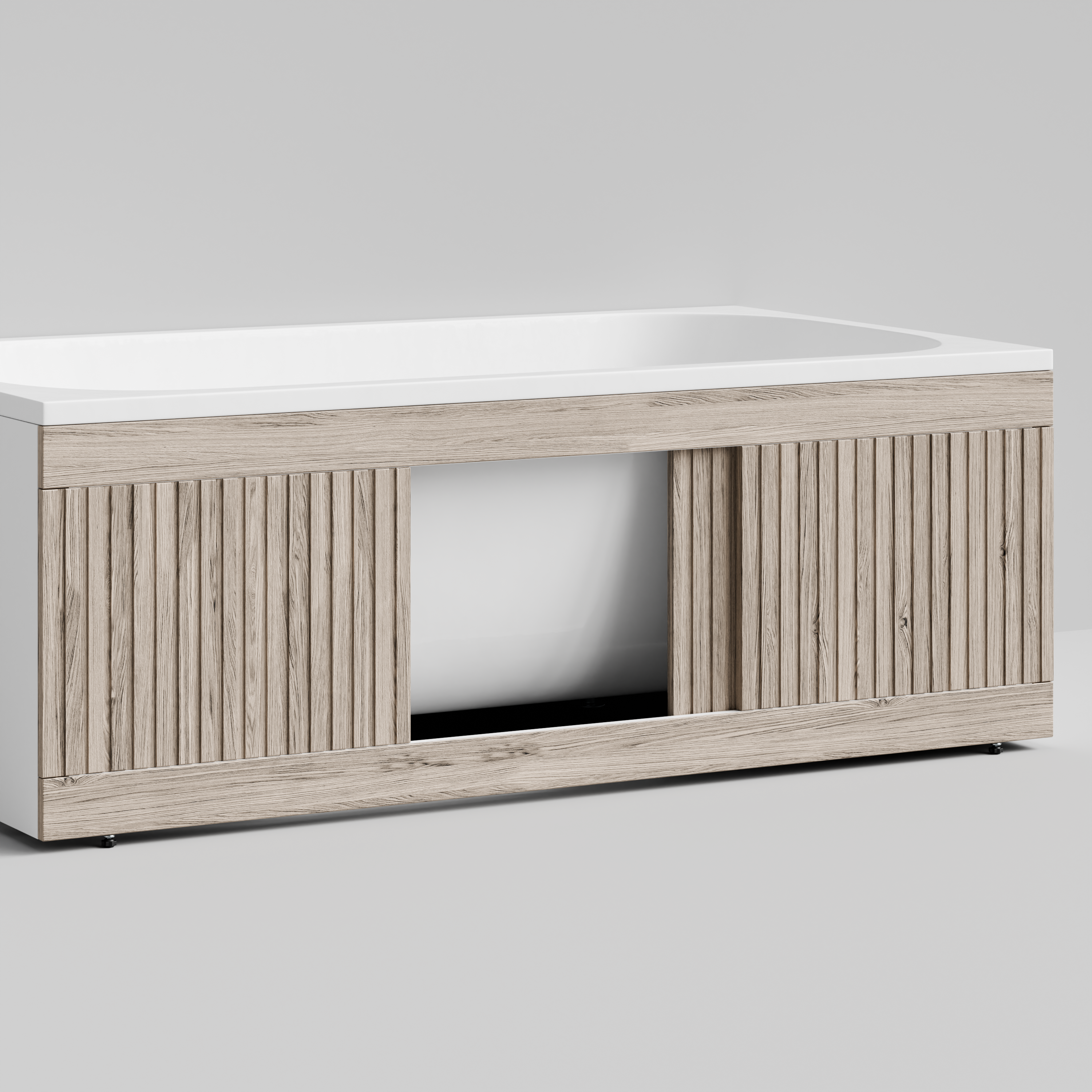 Экран под ванну Vod-ok Тач 150 раздвижной Дубослив ореховый светлый