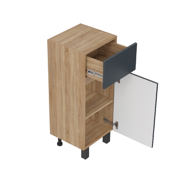 Тумба-комод Onika Милтон 40 напольный, серый/дуб сонома