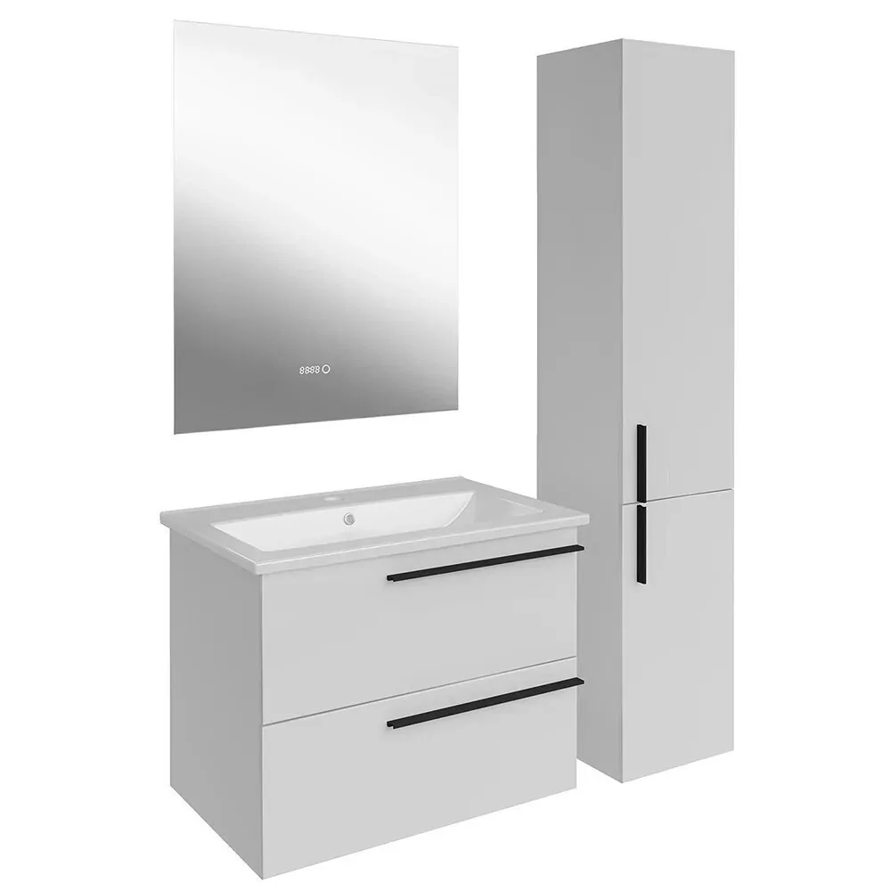 Тумба подвесная Асб-мебель Тида 80 с раковиной Odensvik 80, белый