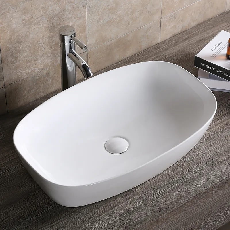 Раковина Ceruttispa CR0063 накладная, белая, прямоугольная 600х385х135