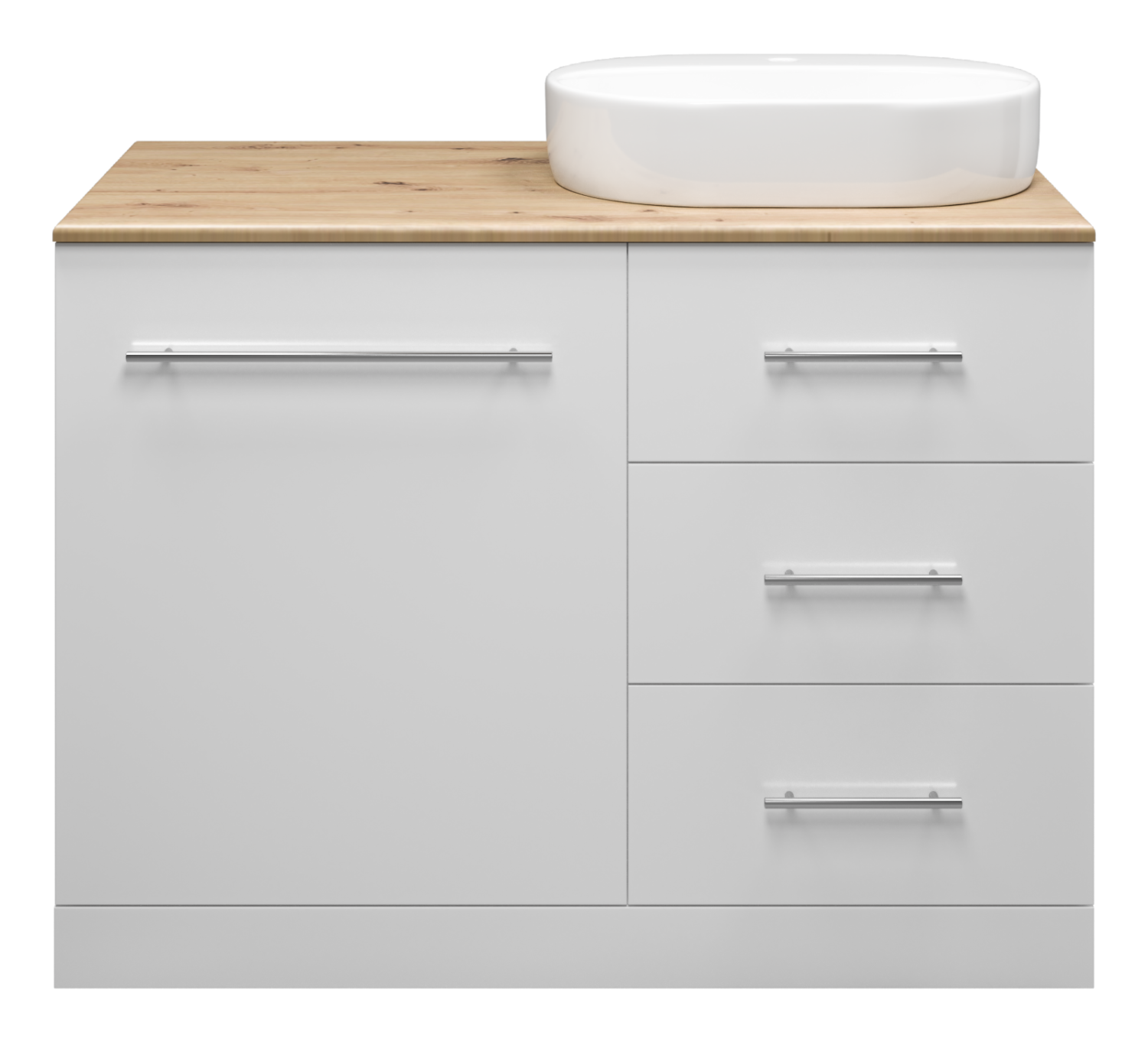 Тумба с раковиной Misty Респект 120 под стиральную машину R, белый