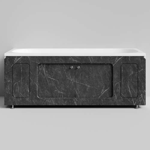 Экран под ванну Vod-ok Лидер 150 раздвижной Мрамор Графит софт тач