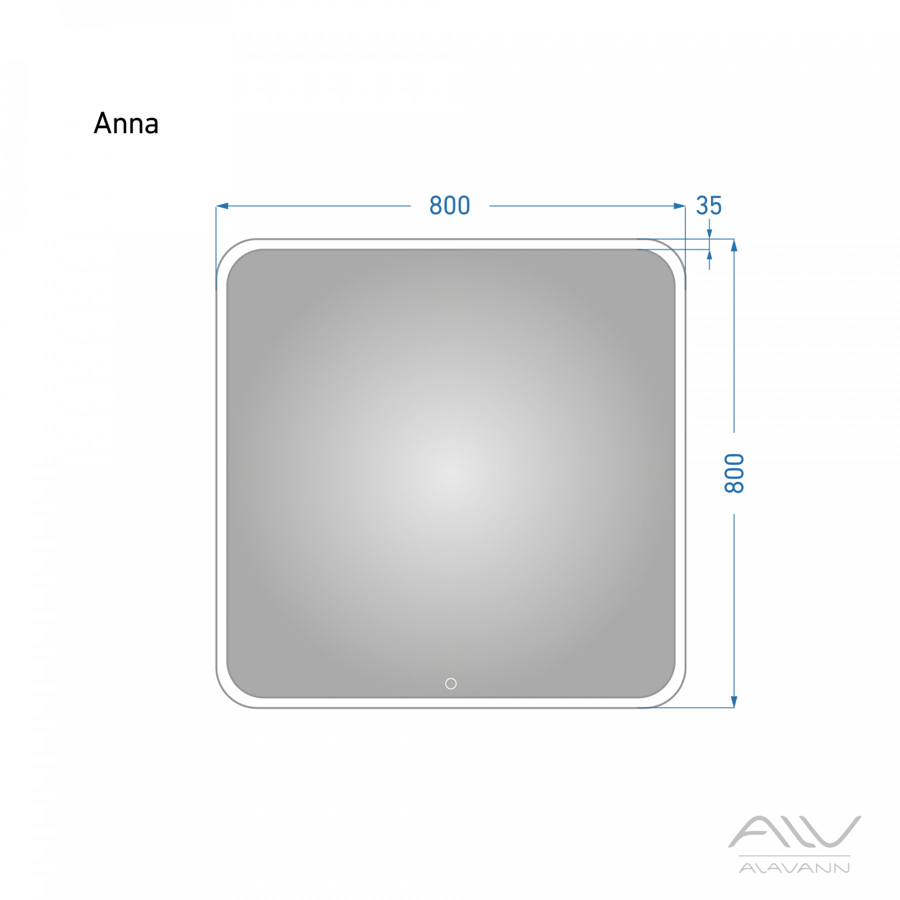 Зеркало Alavann Anna 80 свет, сенсор, белый