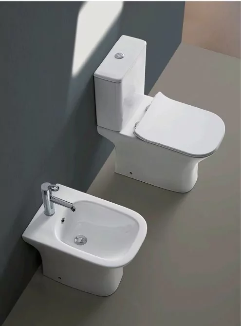 Унитаз Ceruttispa Vettore CT7192 напольный, компакт, с горизонтальным выпуском, белый